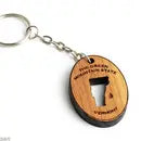 Vermont Oval Wooden Keychain