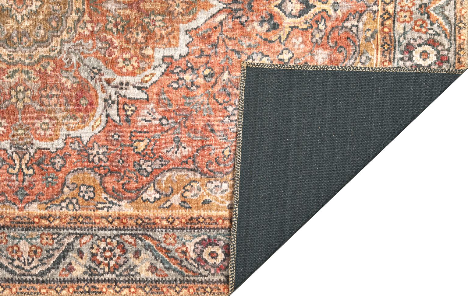 London Valencia Rust Washable Rug 5' x 7'6" by Homeportonline