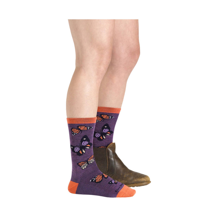 Darn Tough Vermont Women's Flutter Crew Lightweight Lifestyle Sock - Plum