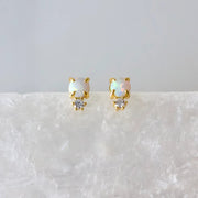 Mesa Blue Opal & CZ Earrings - Hypoallergenic by Harbour Thread