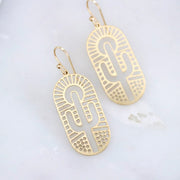 Mesa Blue Brass Cactus Earrings by Harbour Thread