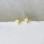 Mesa Blue Blue Opal Star Stud Earrings - Hypoallergenic by Harbour Thread