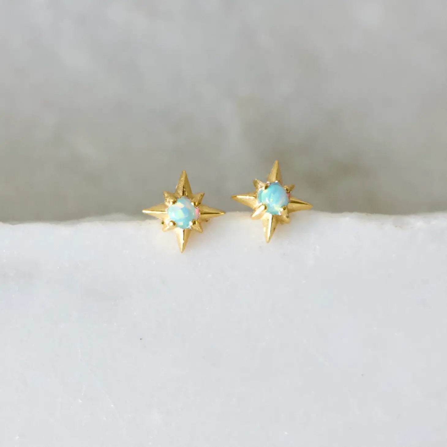 Mesa Blue Blue Opal Star Stud Earrings - Hypoallergenic by Harbour Thread