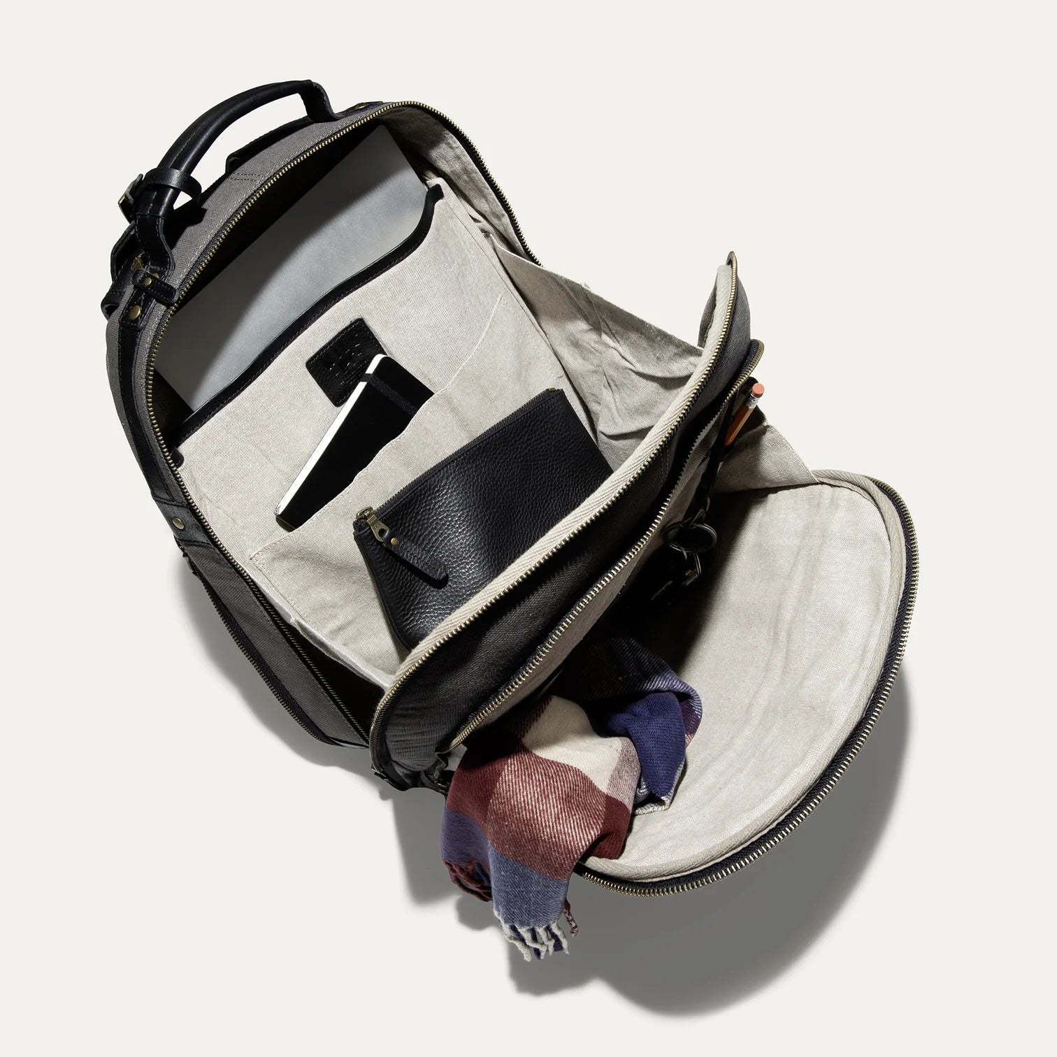 Will Leather Goods Commuter Collection Backpack - Charcoal/Black by Harbour Thread