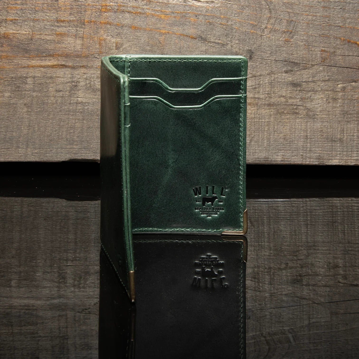 Will Leather Goods Tradesman Slim Wallet - Green by Harbour Thread