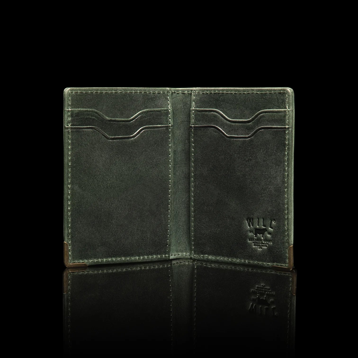 Will Leather Goods Tradesman Slim Wallet - Green by Harbour Thread