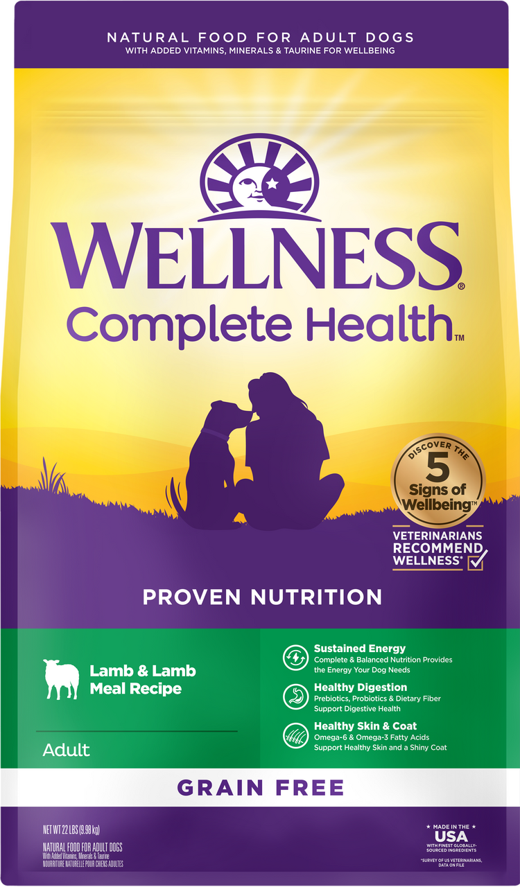 Wellness Complete Health Grain Free Dog Adult Lamb & Lamb Meal 22lb by Pet Food Warehouse