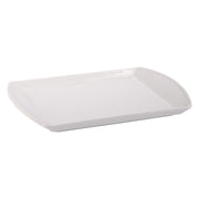Pure White - 15in Rectangular Bean Edge Platter by Homeportonline