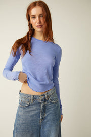 Free People Be My Baby Long Sleeve Tee - Persian Jewel by Harbour Thread