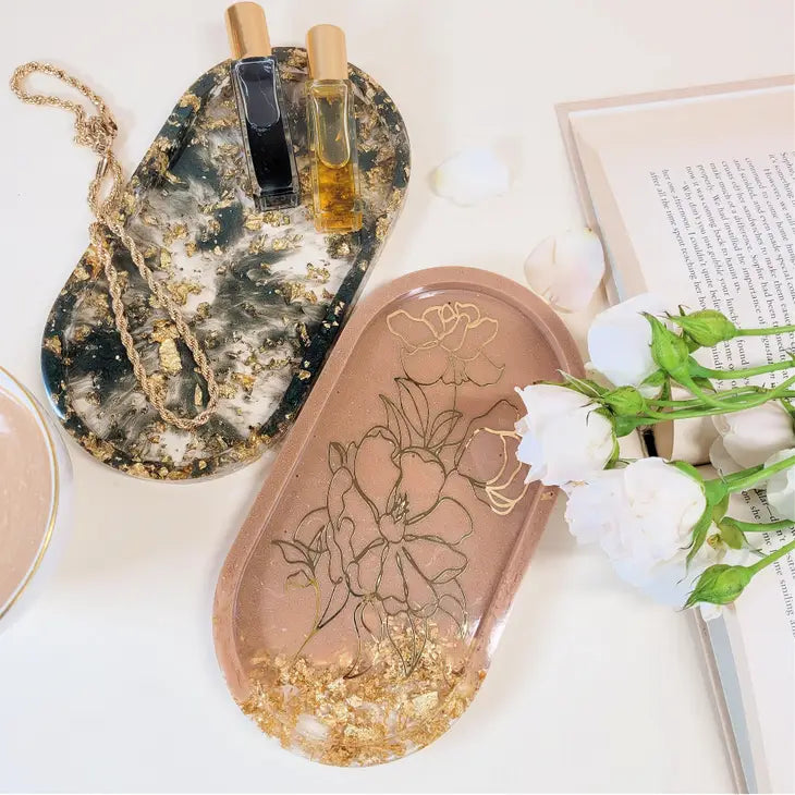 Marble Resin Jewelry Dish Trays by Wild Lark