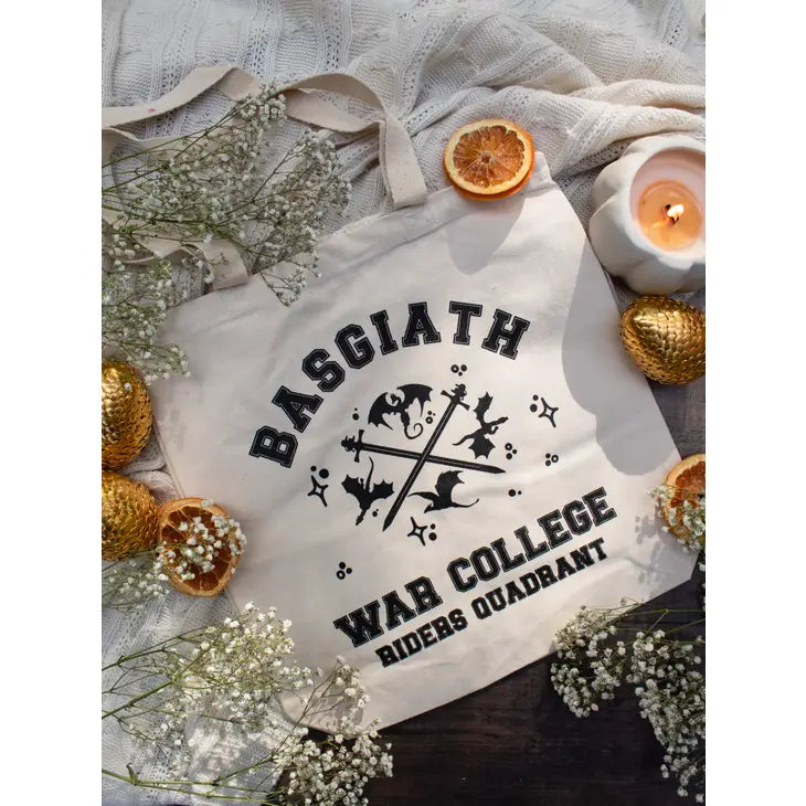 Fourth Wing | Basgiath War College Organic Cotton Tote by Wild Lark