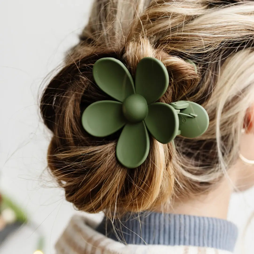 Olive Flower Claw Clip by Wild Lark