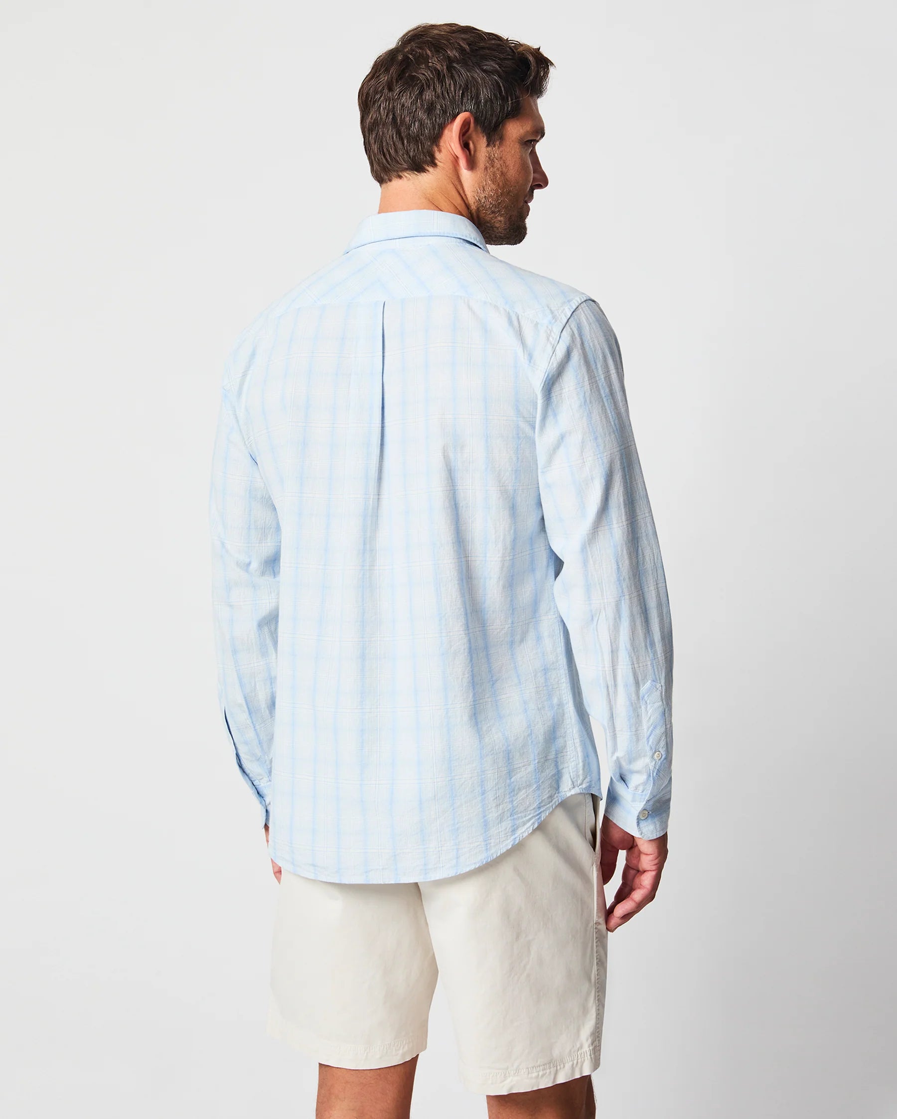 Billy Reid Line Plaid Pickwick Shirt - French Blue by Harbour Thread