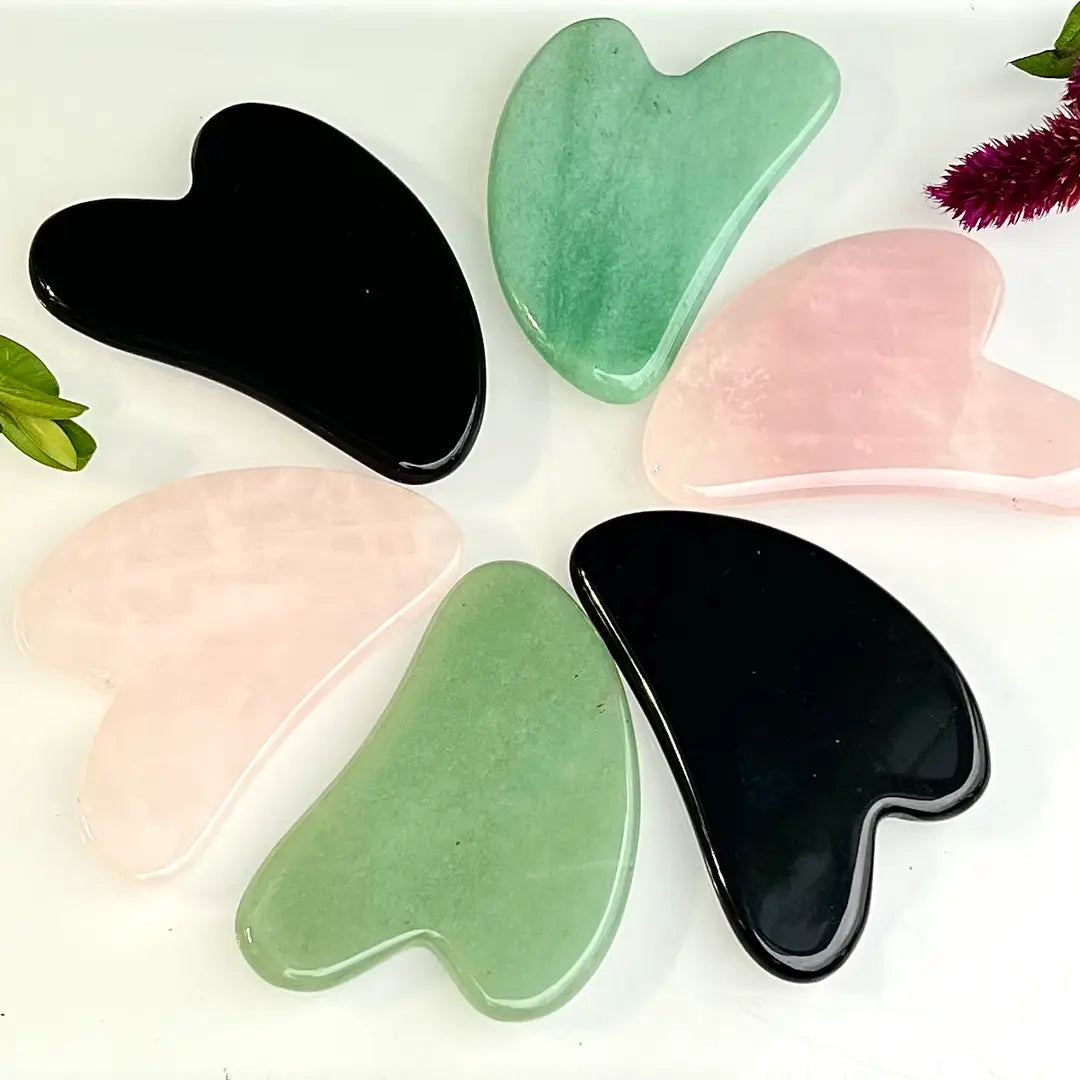 Natural Crystal Gua Sha Facial Massage Heart by Wild Lark