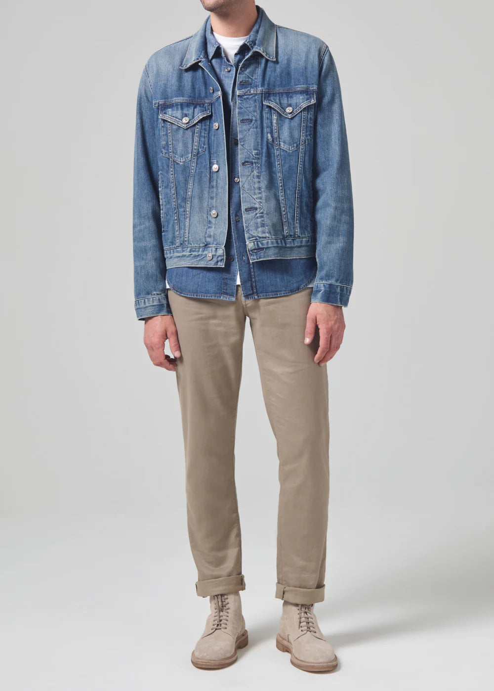 Citizens Of Humanity Gage Slim Straight Stretch Linen - Dune by Harbour Thread