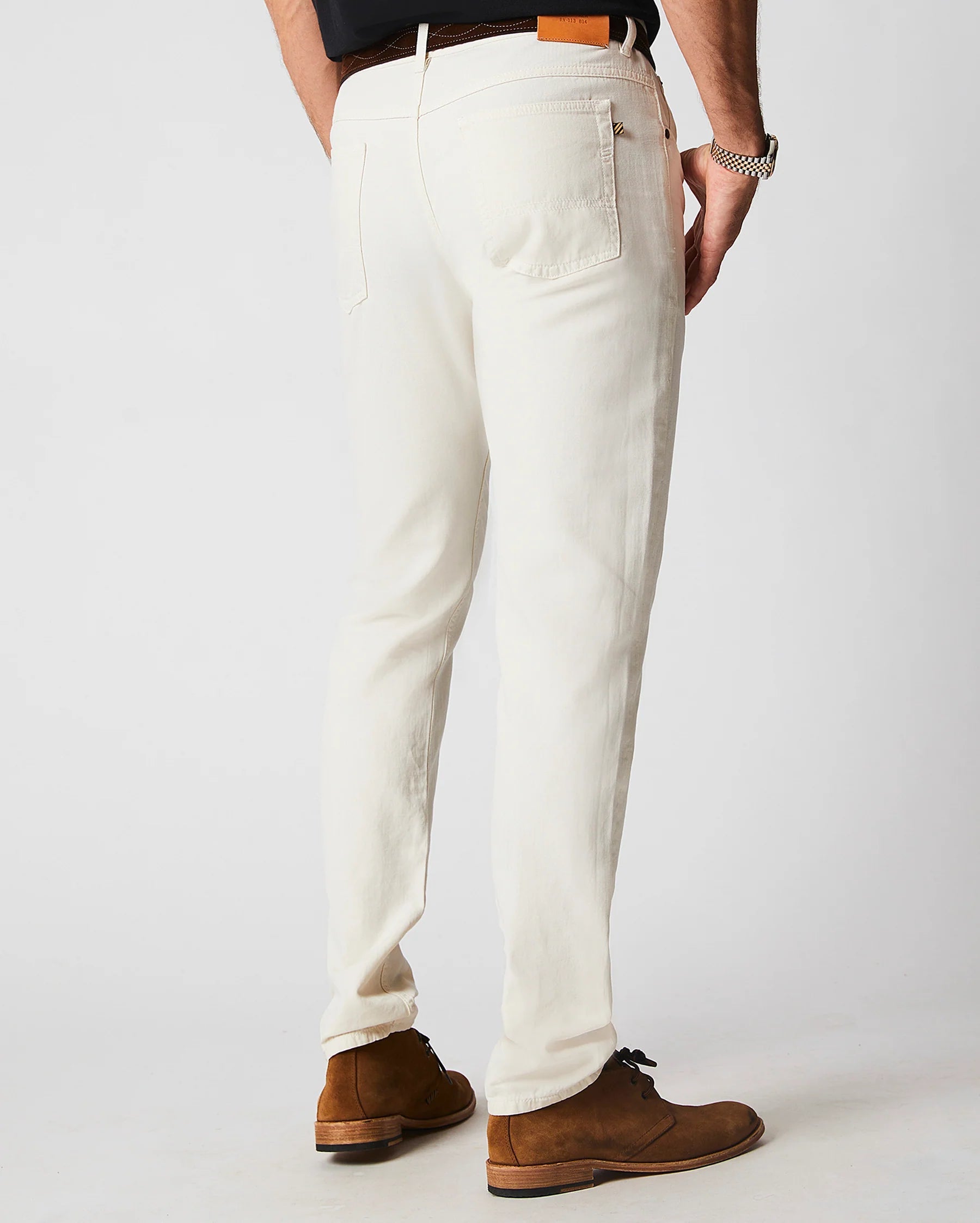 Billy Reid Cotton Linen 5 Pocket Pant - Eggshell by Harbour Thread