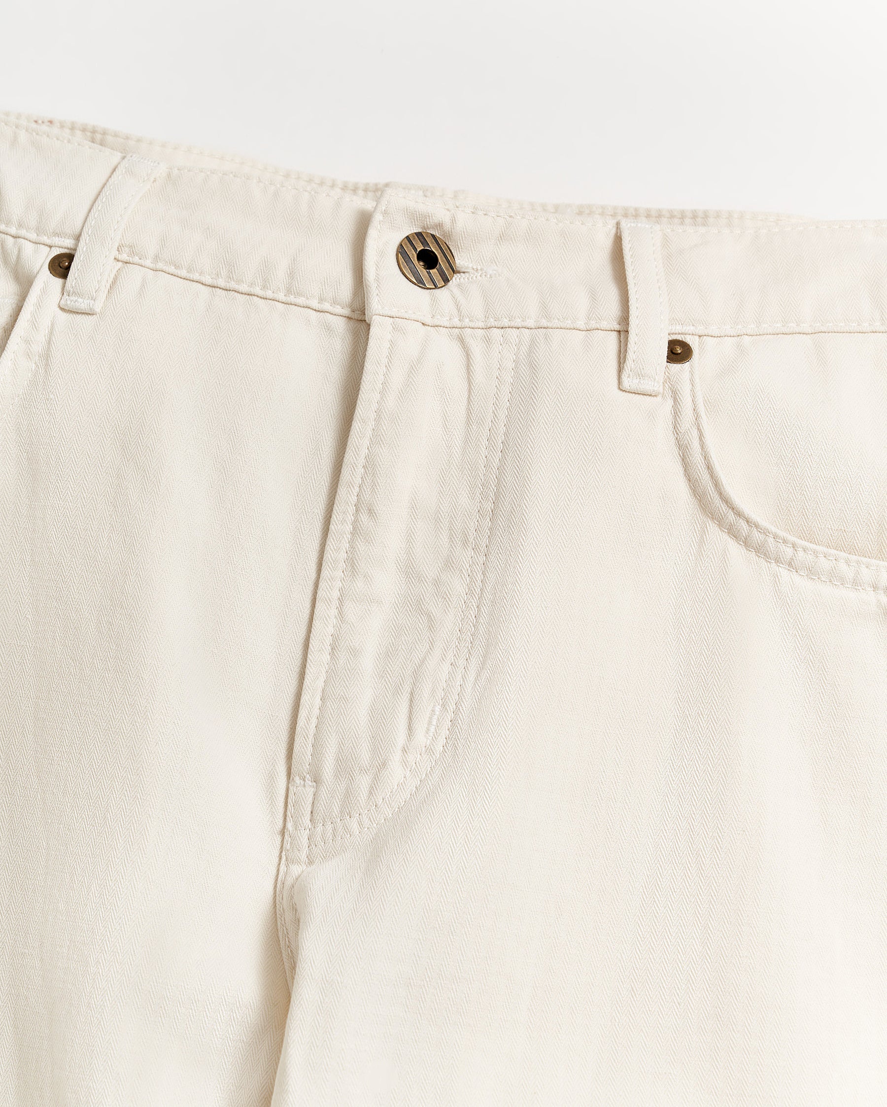 Billy Reid Cotton Linen 5 Pocket Pant - Eggshell by Harbour Thread