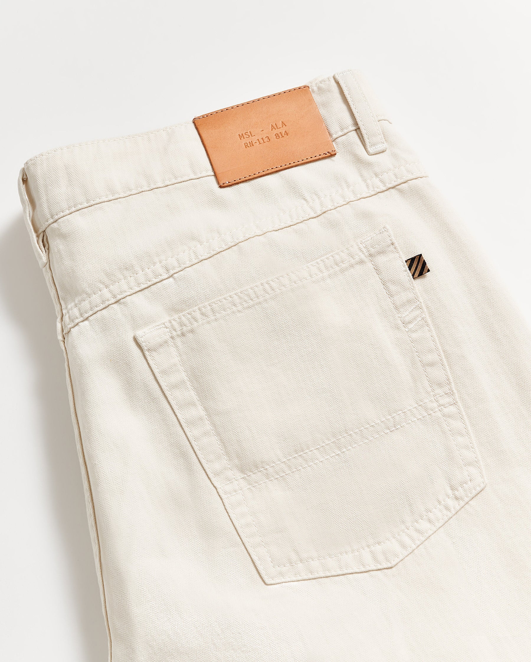 Billy Reid Cotton Linen 5 Pocket Pant - Eggshell by Harbour Thread