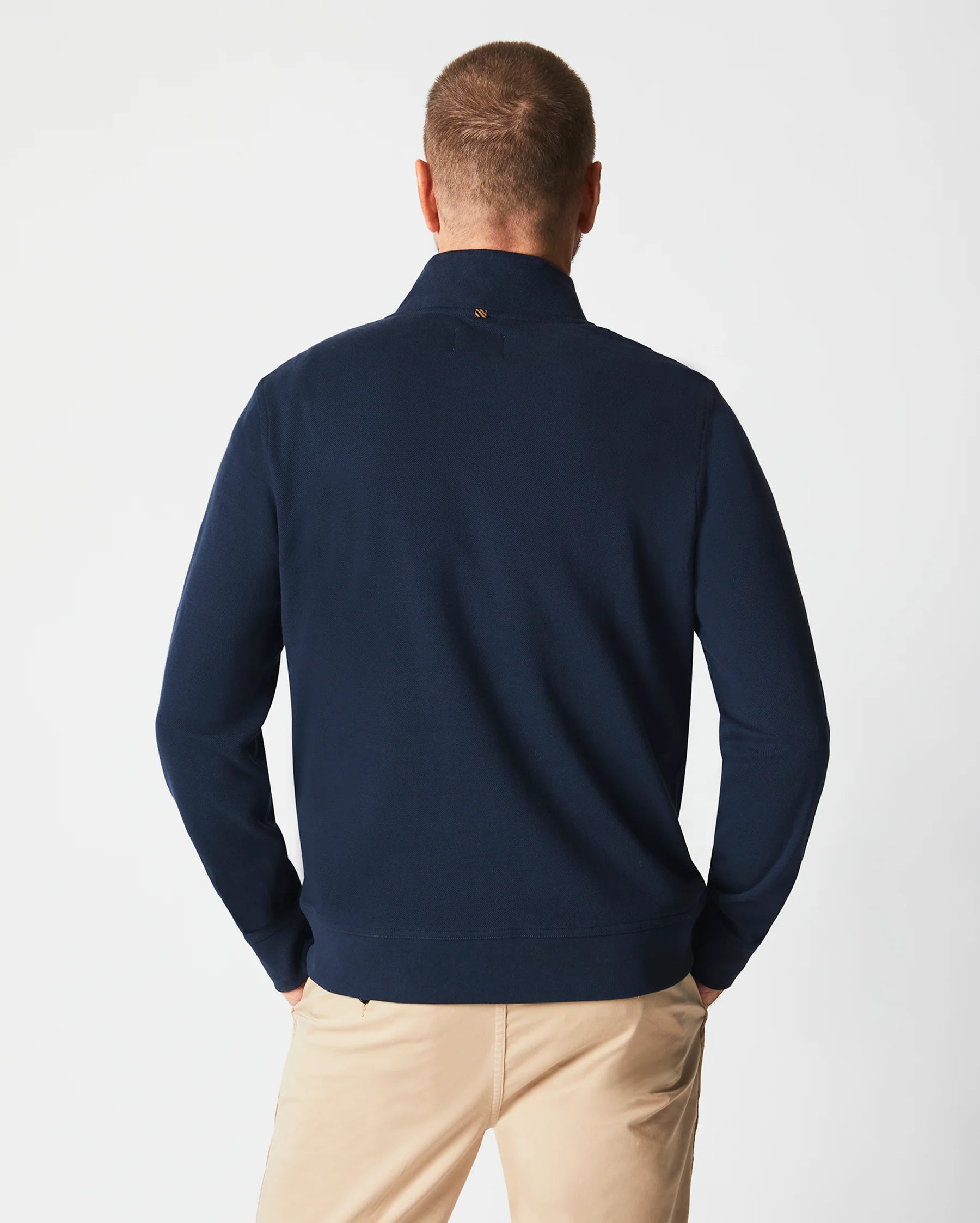 Billy Reid Cullman Half Zip - Navy by Harbour Thread