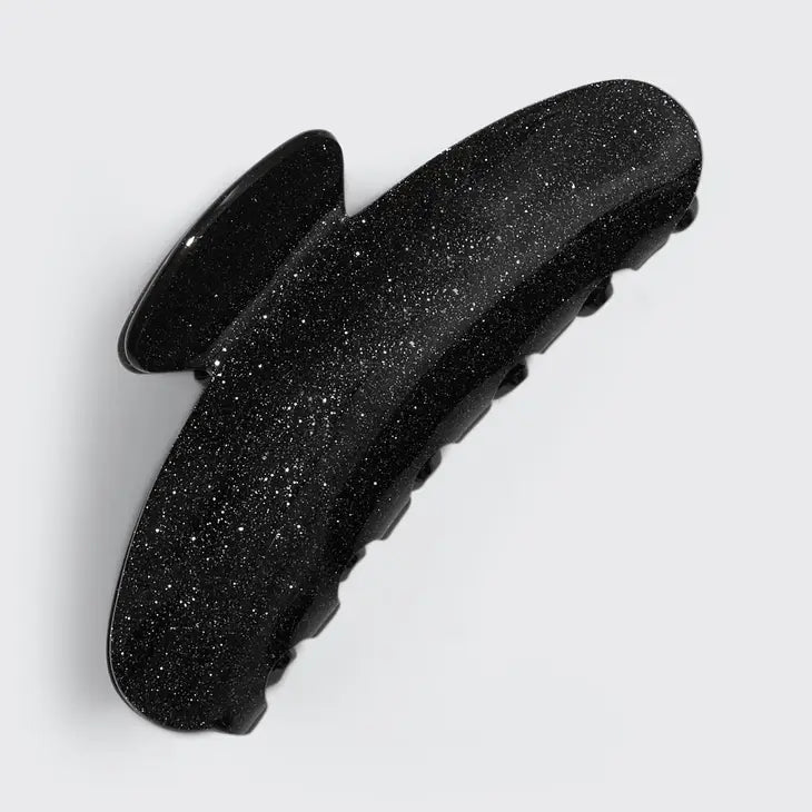 Recycled Plastic Claw Clip - Black Glitter by Wild Lark
