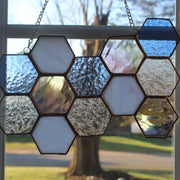 Large Blue and Pink Honeycomb Suncatcher by Wild Lark