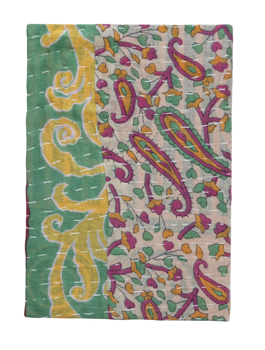Kantha Fabric Covered Journal 7"x 10"h by Homeportonline