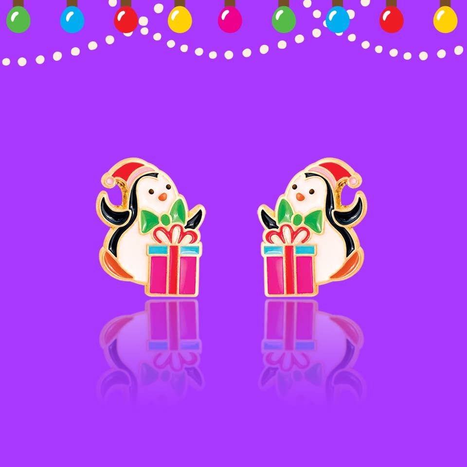 Girl Nation - Penguin Surprise Stud Earrings by SidePony Boutique