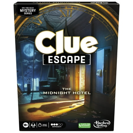 Clue Escape: The Midnight Hotel Board Game  1-Time Solve Escape Room Games  Halloween Mystery Games  Ages 10 and Up