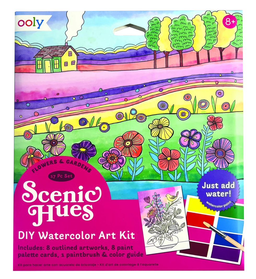Scenic Hues DIY Watercolor Kit Flowers And Gardens by Homeportonline