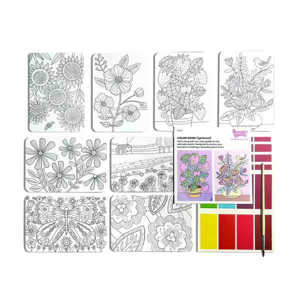 Scenic Hues DIY Watercolor Kit Flowers And Gardens by Homeportonline