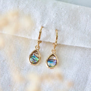 Mesa Blue Abalone Teardrop Huggie Earrings by Harbour Thread