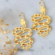 Mesa Blue Brass Garden Snake Earrings by Harbour Thread