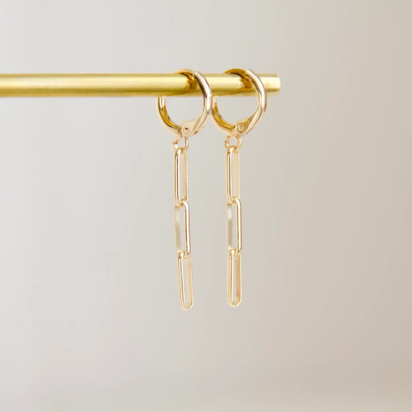 Mesa Blue Paperclip Huggie Earrings by Harbour Thread