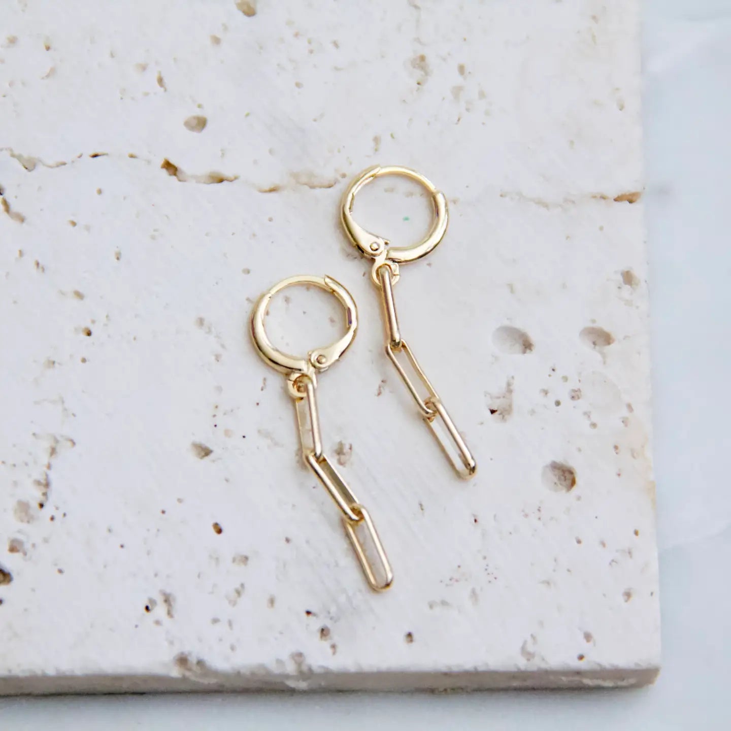 Mesa Blue Paperclip Huggie Earrings by Harbour Thread