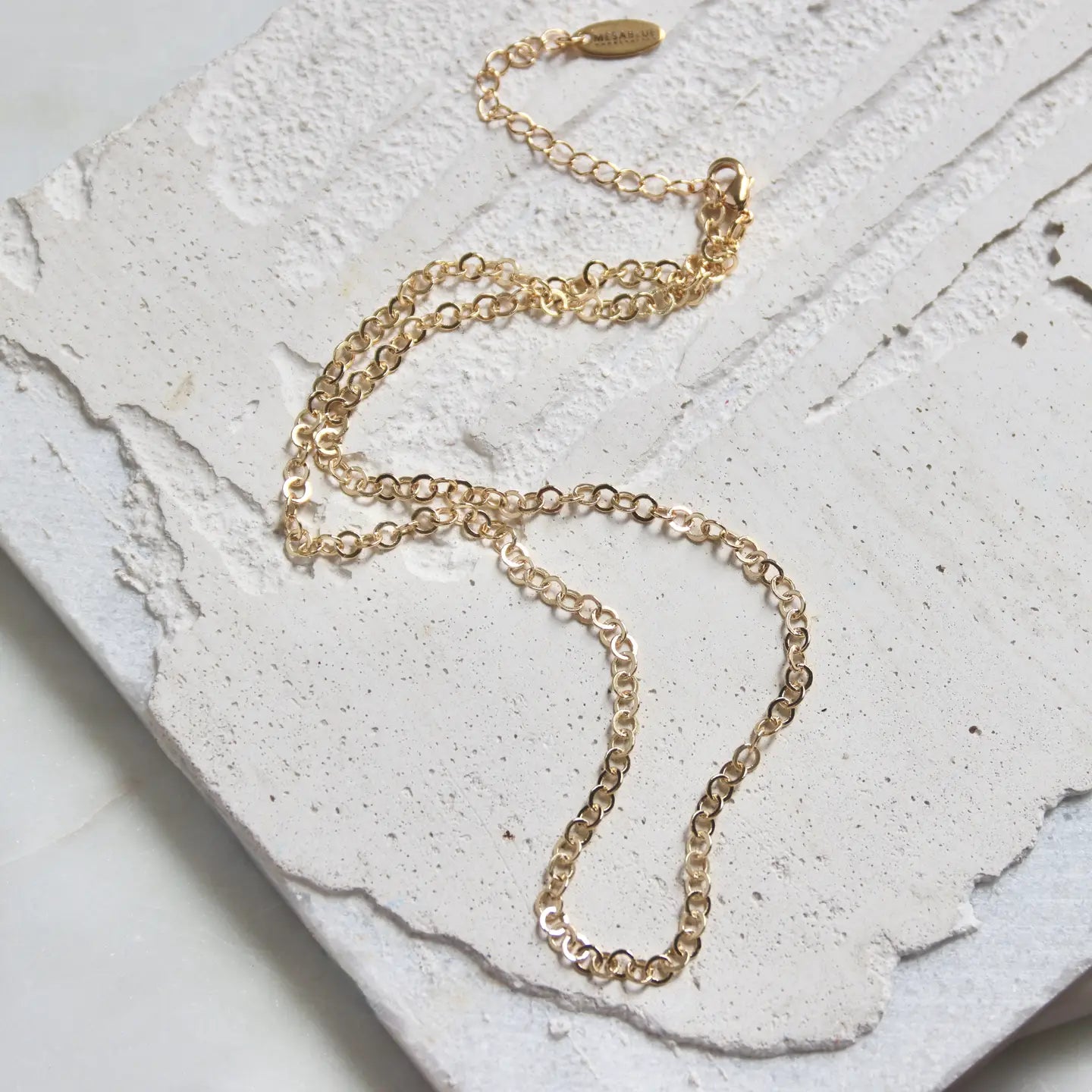 Mesa Blue Circle Chain Necklace by Harbour Thread