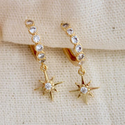 Mesa Blue Gold Zircon Star Huggie Earrings by Harbour Thread