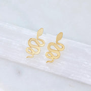Mesa Blue Gold Snake Stud Earrings by Harbour Thread