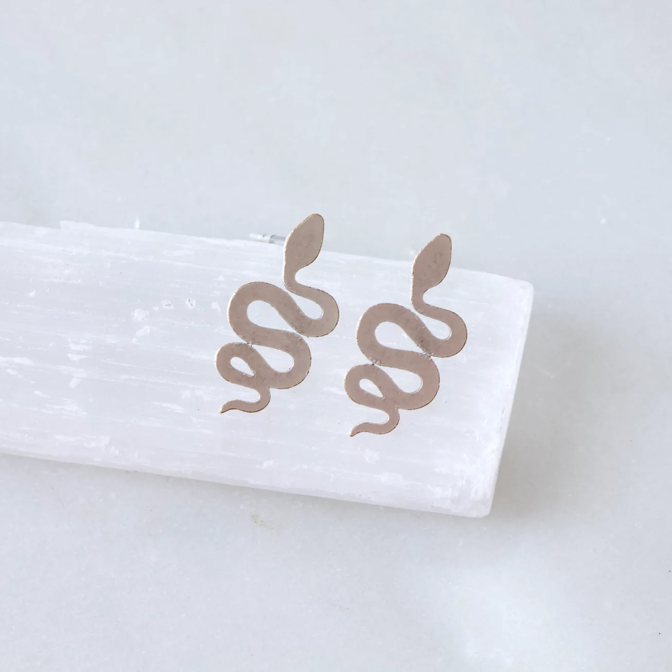 Mesa Blue Silver Snake Stud Earrings by Harbour Thread