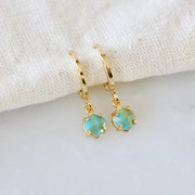Mesa Blue Turquoise Stone Huggie Hoops by Harbour Thread