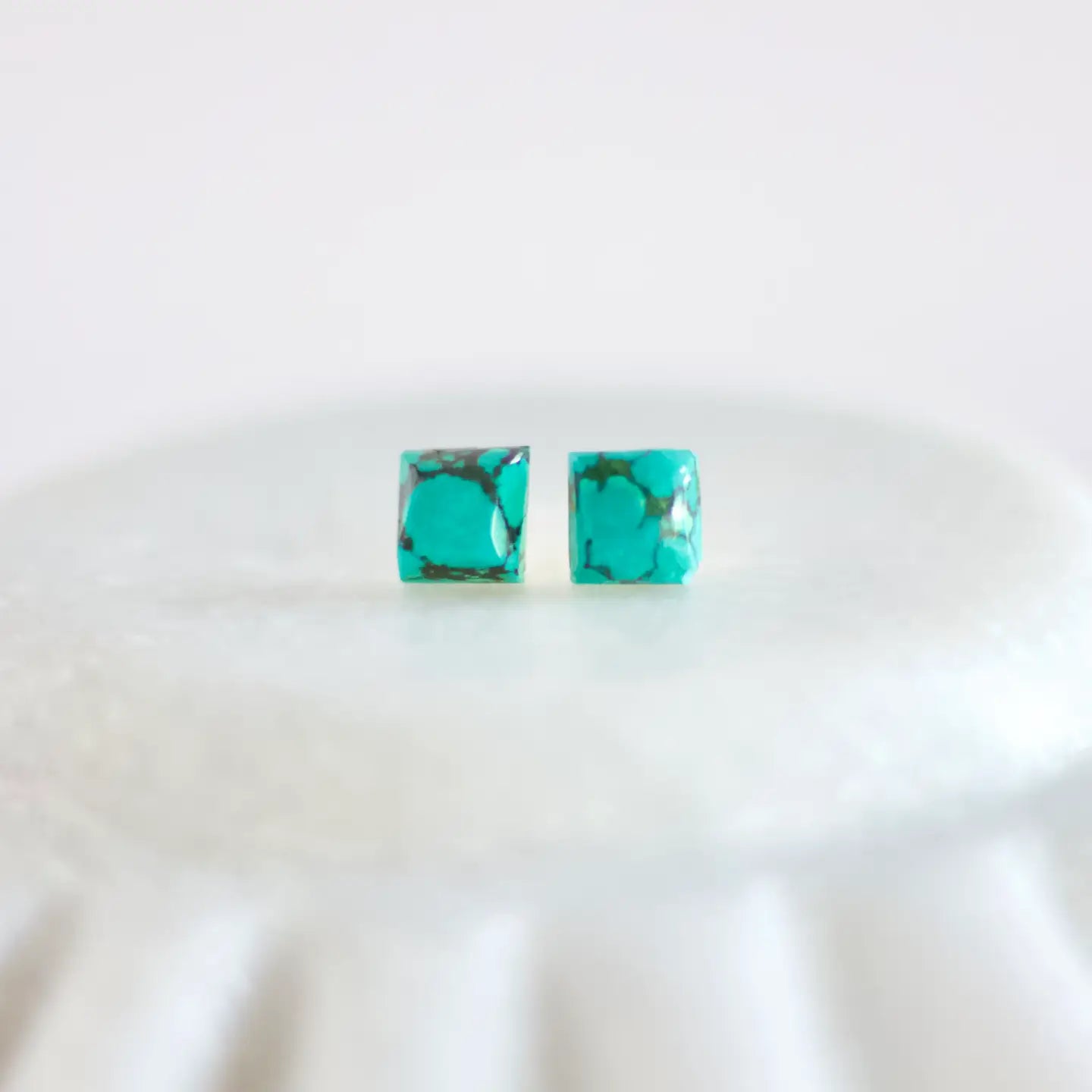 Mesa Blue Tibetan Turquoise Stud Earrings by Harbour Thread