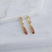 Mesa Blue Wine Crystal Teardrop Huggie Earrings by Harbour Thread