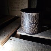 Black tribal print pot 97522.05
