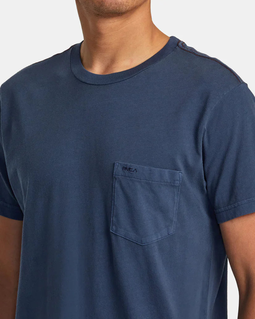 RVCA PTC II Pigment Short Sleeve Tee - Moody Blue by Harbour Thread