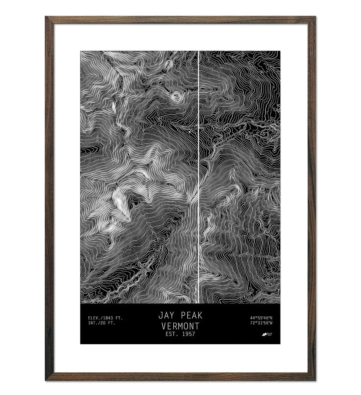 Jay Peak Print - Black & White by Harbour Thread