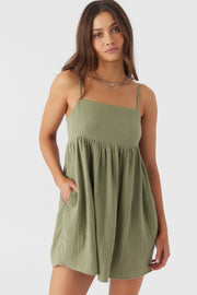 O'Neill Hadia Double Gauze Mini Dress - Oil Green by Harbour Thread
