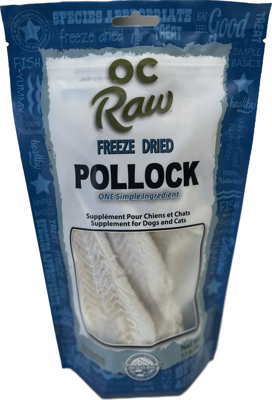 OC Raw Freeze Dried Dog Pollock Fillet Treats 3.2oz by Pet Food Warehouse