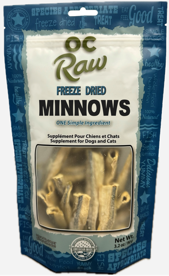 OC Raw Freeze Dried Dog Minnows Treat 3.2oz by Pet Food Warehouse