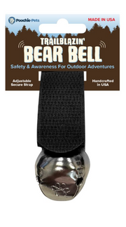 Poochie Bells Bear Bell Black Strap Small by Pet Food Warehouse