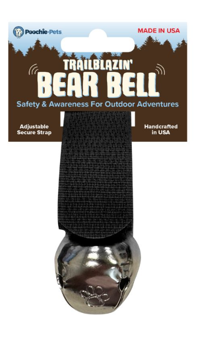 Poochie Bells Bear Bell Black Strap Small by Pet Food Warehouse