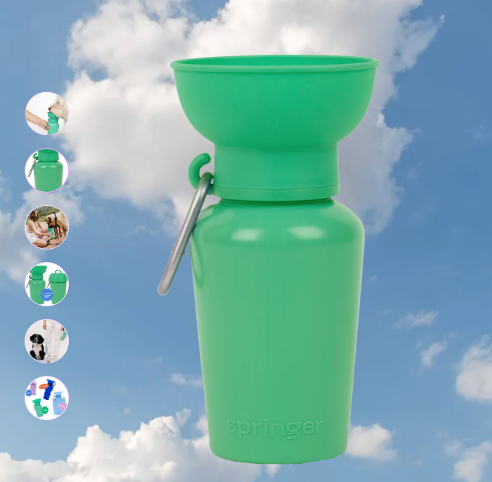 Springer Pet Flip Top Travel Bottle Springer Green 20oz by Pet Food Warehouse